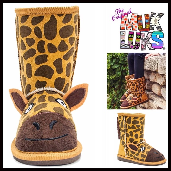 MUK LUCKS GIRAFFE PRINT BOOTS LINED BOOTIES - Picture 8 of 8